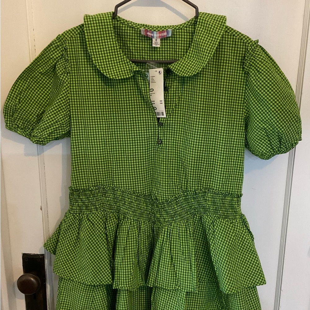 Urban Outfitters Lime Checkered Shirt